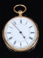 Lot 813 - A late Victorian 18ct gold cased gents open...