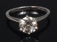 Lot 837 - An 18ct white gold and diamond solitaire ring,...