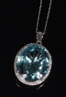 Lot 893 - A contemporary 14ct white gold, aquamarine and...