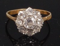Lot 775 - An early 20th century yellow metal and diamond...