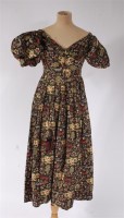 Lot 918 - A circa 1830 printed cotton dress, having...