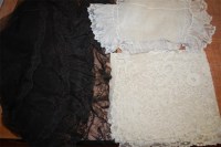 Lot 946 - Three various Victorian woven lace shawls,...