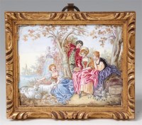 Lot 969 - A 19th century enamel plaque, depicting a...