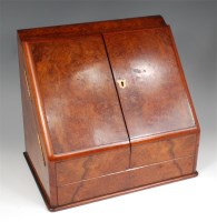 Lot 973 - A Victorian figured walnut fitted stationery...