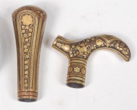 Lot 981 - A late 19th century damascened metal cane or...