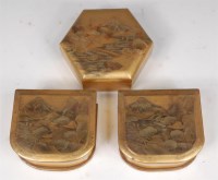 Lot 1008 - A pair of Japanese Meiji period gold lacquered...