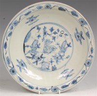 Lot 1022 - A large Chinese Swatow ware blue and white...