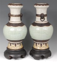 Lot 1023 - A pair of late 19th century Chinese stoneware...