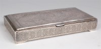 Lot 1024 - A late 19th century Isfahan silver table box,...