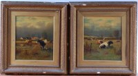 Lot 1054 - Willem Maris - Pair; Cattle grazing and...