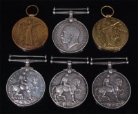 Lot 511 - A collection of six WW I medals to include...