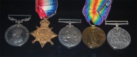 Lot 524 - A WW I medal group to include Military Medal,...