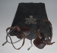 Lot 544 - A Victorian black leather saddle bag having a...