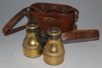 Lot 545 - A pair of Victorian brass cased binoculars,...