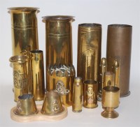 Lot 554 - A collection of WW I and later trench art to...