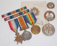 Lot 571 - A WW I trio to include 1914-15 Star, British...