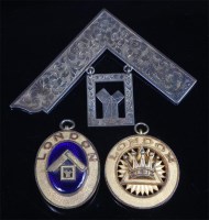 Lot 359 - A silver gilt and enamelled Masonic jewel...