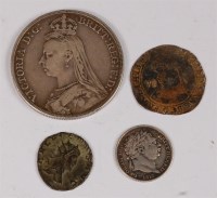 Lot 26 - Mixed lot of four coins to include; 1604 James...
