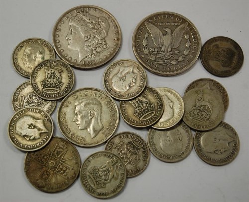 Lot 39 - Mixed lot of British and USA silver coins to...