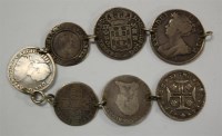 Lot 41 - A bracelet made from seven silver coins to...