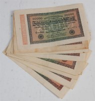 Lot 200 - Germany, 20x Weimar Repiblic Reichsbanknote 20,...