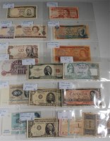 Lot 202 - Mixed lot of world banknotes to include; 1953...