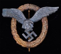 Lot 277 - A German Luftwaffe Pilot's badge, impressed A...