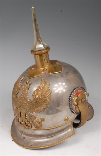 Lot 290 - A Prussian Cuirassier trooper's steel helmet,...