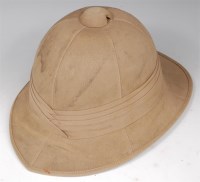 Lot 296 - A WW II pith helmet with leather liner and...