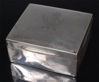 Lot 299 - A Geo. V. silver table cigarette box of plain...