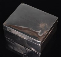Lot 300 - A Geo. V. silver table cigarette box of plain...