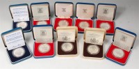 Lot 175 - Great Britain, 10 cased silver proof...