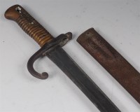 Lot 352 - A French model 1866 Chassepot bayonet, having...