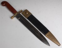 Lot 383 - A U.S. 1849 pattern rifleman's knife, the 30cm...