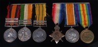 Lot 400 - A Boer War/Great War group of six medals to...