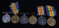 Lot 433 - A WW I British War and Victory family duo,...