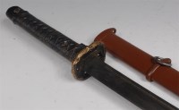 Lot 439 - A WW II Japanese shin gunto katana, having a...