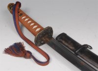 Lot 440 - A Japanese Shin gunto katana, having a 67cm...