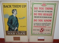 Lot 458 - A WW I propaganda poster "Back them up, Invest...