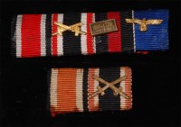 Lot 485 - A German Third Reich medal ribbon bar for Iron...