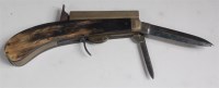 Lot 339 - A 19th century percussion cap knife pistol by...