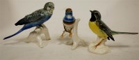 Lot 206 - A Karl Ens figure of a parakeet, together with...