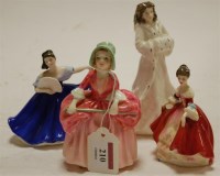 Lot 210 - Four Royal Doulton figurines to include;...