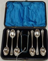 Lot 229 - A cased set of six mid-20th century white...