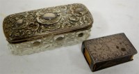 Lot 308 - A cut glass silver topped dressing table tidy;...