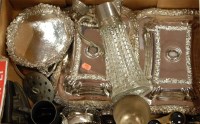 Lot 248 - A box of miscellaneous silver plated wares to...