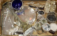 Lot 249 - A box of miscellaneous metalware to include;...