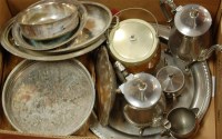 Lot 251 - A box of miscellaneous metalware to include;...