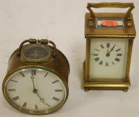 Lot 261 - An early 20th century brass cased drum shaped...