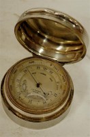 Lot 269 - An Edwardian silver cased pocket barometer,...